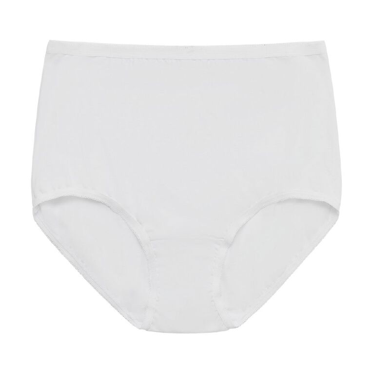 H&H Women's Cotton Full Briefs, White, hi-res