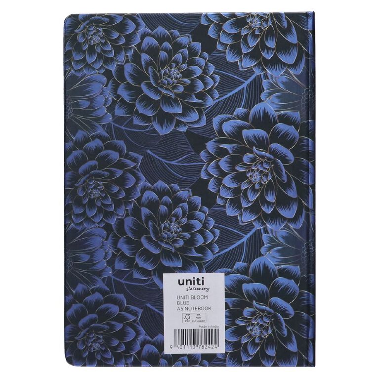 Uniti Stationery Bloom Blue A5 Notebook, , hi-res