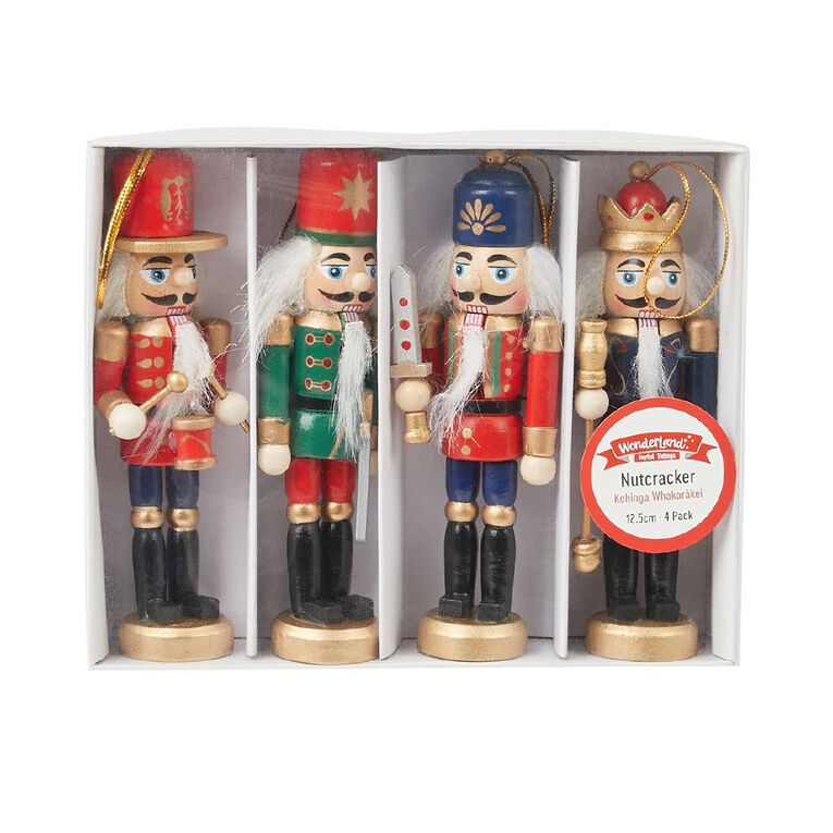 Wonderland Joyful Tidings Nutcrackers 12.5cm Multi-Coloured 4 Pack, , hi-res