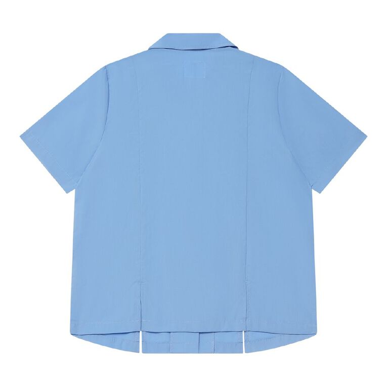 Schooltex Girl's Short Sleeve Blouse, Blue Mid, hi-res