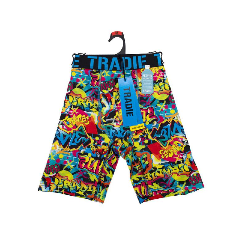 Tradie Men's Work N Surf Long Leg Trunks, Yellow Dark, hi-res
