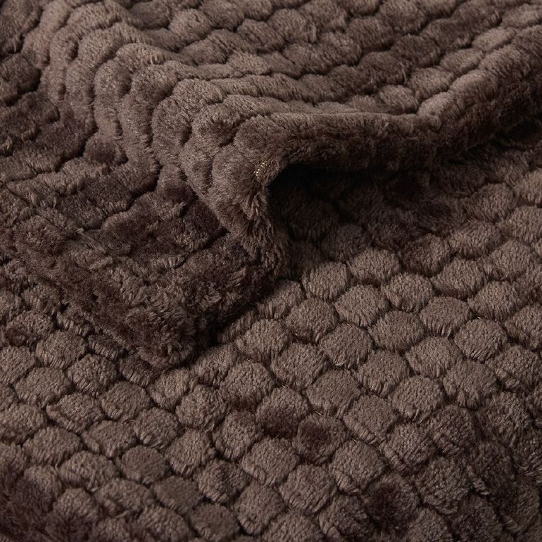 Living & Co Throw Honeycomb Brown 127cm x 152cm, , hi-res
