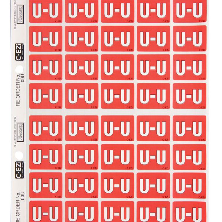 Filecorp Coloured Labels U Red Mid, , hi-res