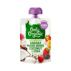 Only Organic Mixed Berry Coconut Chia Seeds Pouches 100g