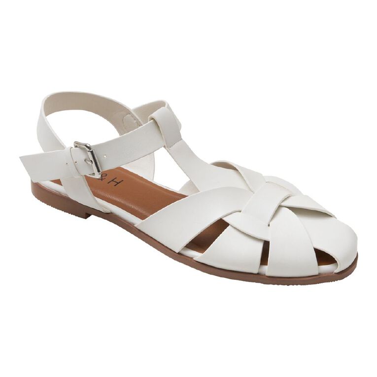 H&H Women's Fisherman Sandals, White, hi-res