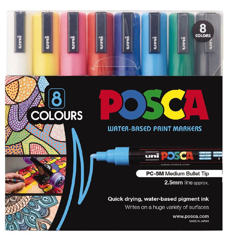 Uni POSCA Colours 8 Pack Assorted, , hi-res