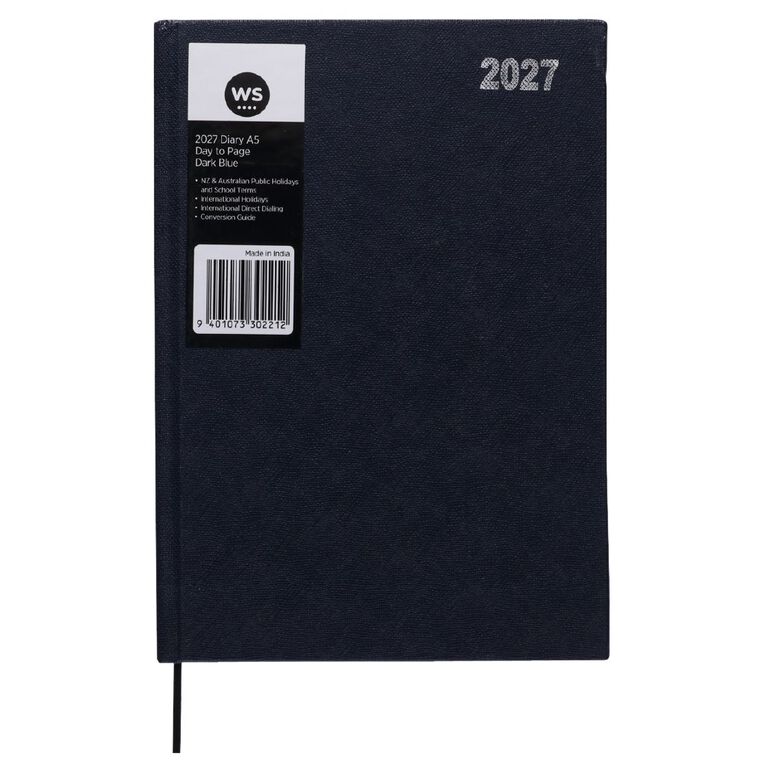 WS 2027 Diary A5 Day to Page Navy, , hi-res