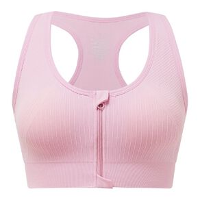 Active Intent Women's Zip Front Wirefree Sports Bra