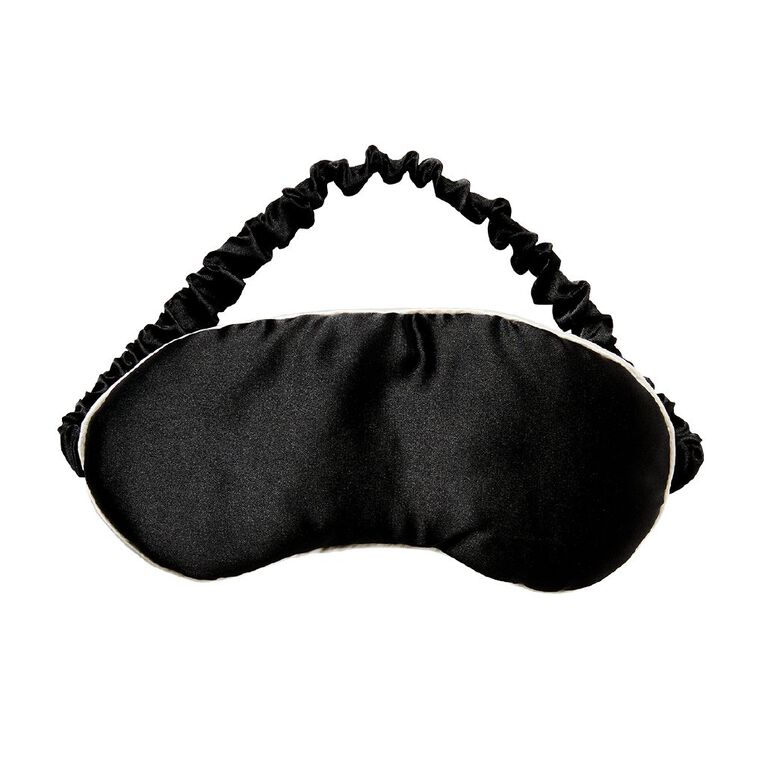 Poppi Satin Eye Mask Black, , hi-res