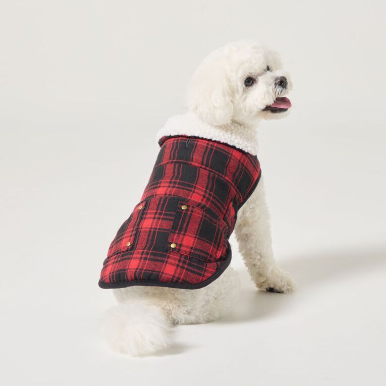 Petzone Check Jacket Red Small, , hi-res