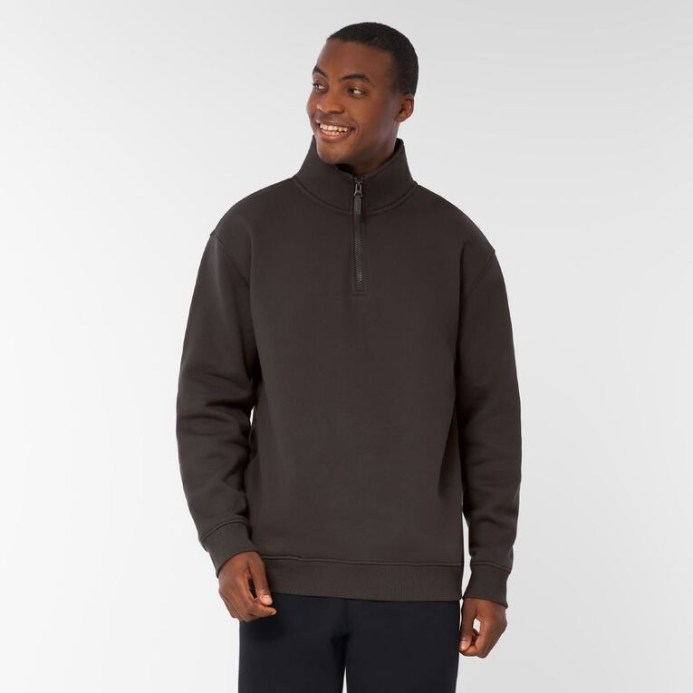H&H Men's QTR Zip Heavyweight Sweat, Grey Dark, hi-res