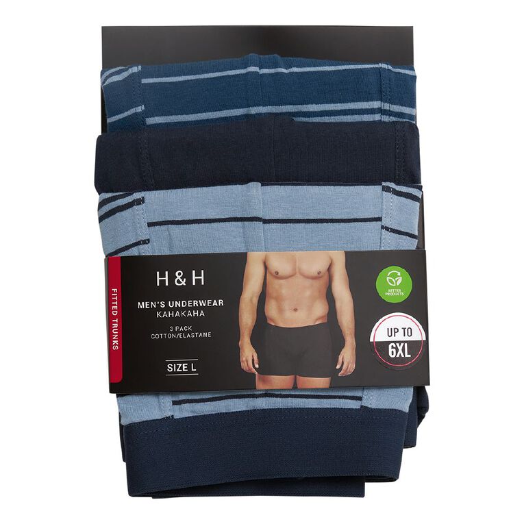 H&H Men's Trunks 3 Pack, Blue Dark, hi-res