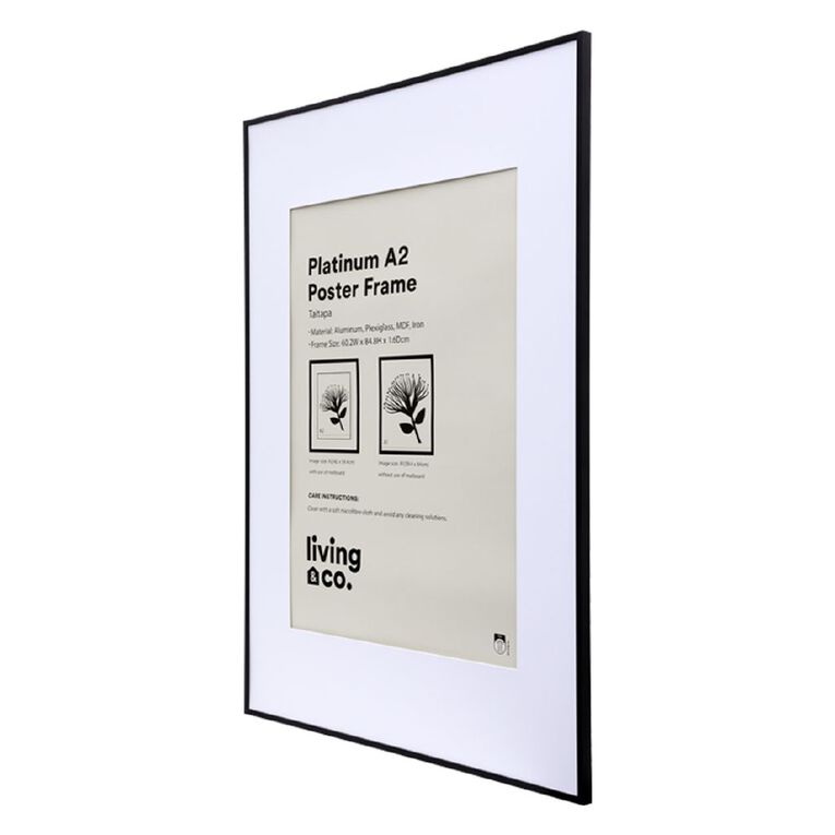 Living & Co Platinum Poster Frame A1/A2 Black, , hi-res