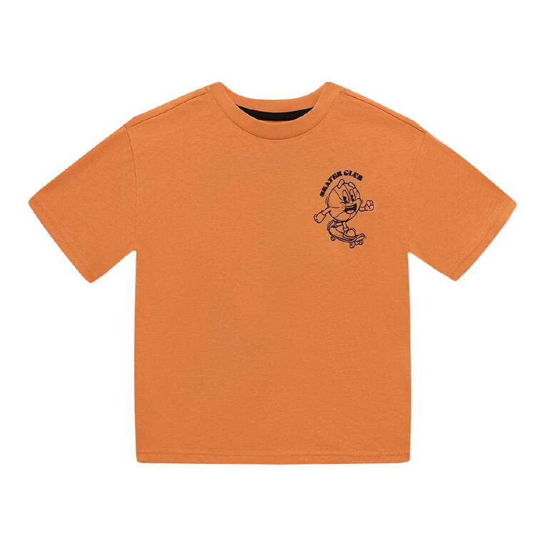 Young Original Short Sleeve Back Print Tee, Orange Mid, hi-res
