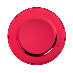Living & Co Metallic Under Plate Reusable Red