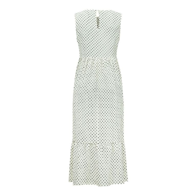 H&H Women's Drop Hem Midi Dress, White/Black, hi-res