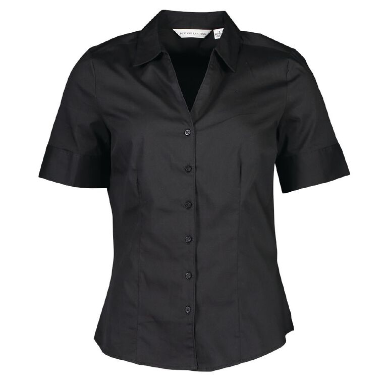 Schooltex Monaco Short Sleeve Womens' Shirt, Black, hi-res