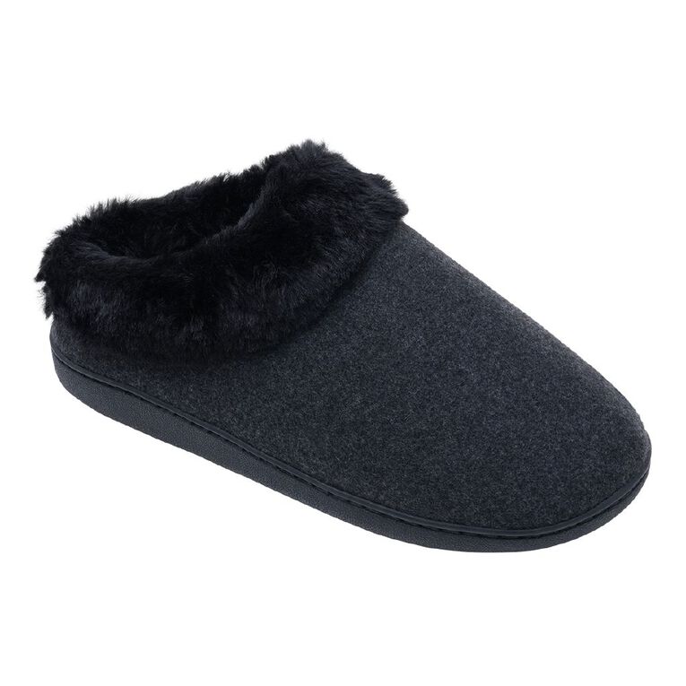 H&H Women's Recycled Memory Slippers, Charcoal/Marle, hi-res