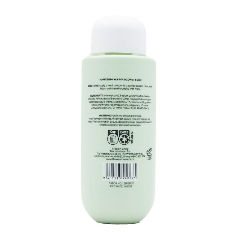 Poppi Body Wash Coconut And Lime 400ml, , hi-res