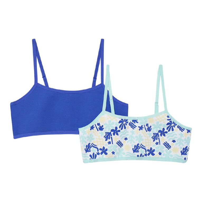 H&H Girls' Crop 2 Pack, Blue Mid, hi-res