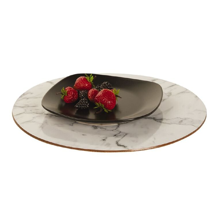 Living & Co Printed Cork Placemat Marble Round 33cm The Warehouse