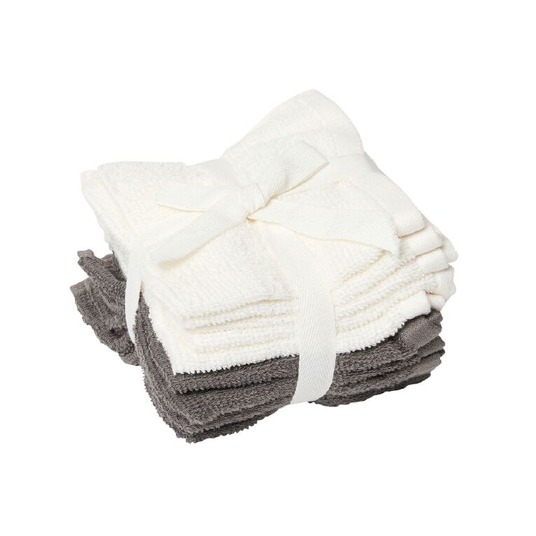 Living & Co Everyday Face Towel 10 Pack 30cm x 30cm, , hi-res