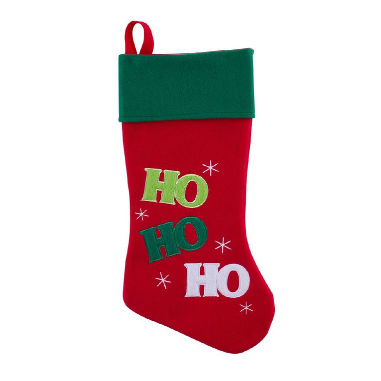 Wonderland Novelty Ho Ho Ho Christmas Stocking 48cm, , hi-res