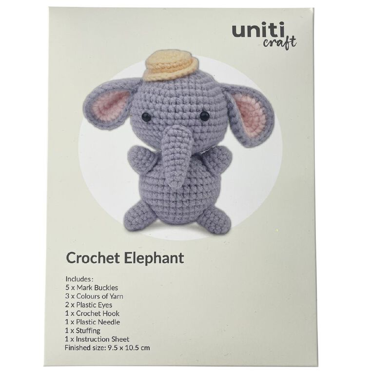 Uniti Craft Adults Crochet Kit Elephant, , hi-res