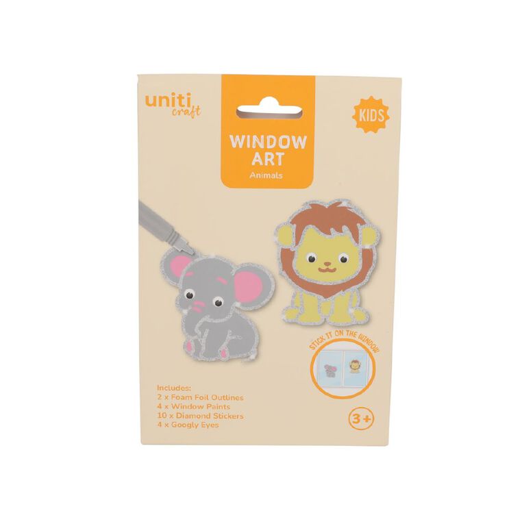 Uniti Kids Window Art Craft Kit Lion, , hi-res