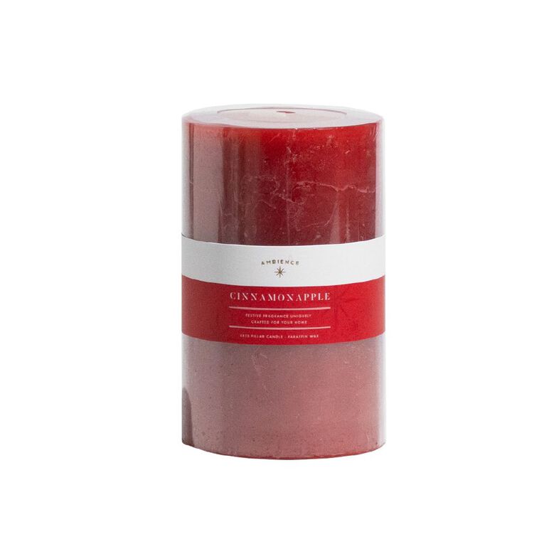 Living & Co Ambience Scented Pillar Candle Cinnamon Apple, , hi-res
