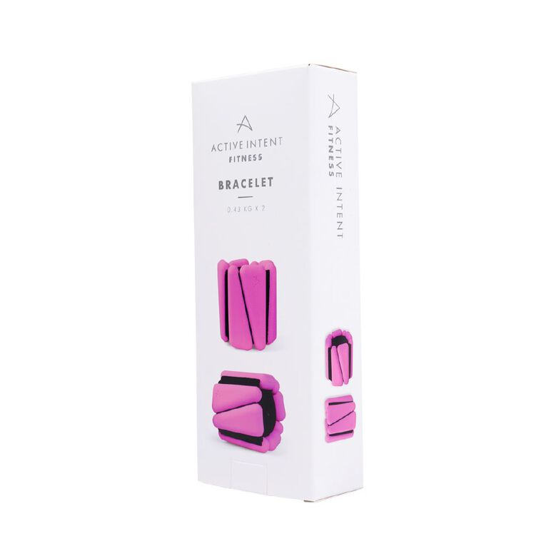 Active Intent Fitness Bracelet Weights .43kg Pink 2 Pack, , hi-res