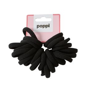 Poppi Softie Elastics Black 24 Pack