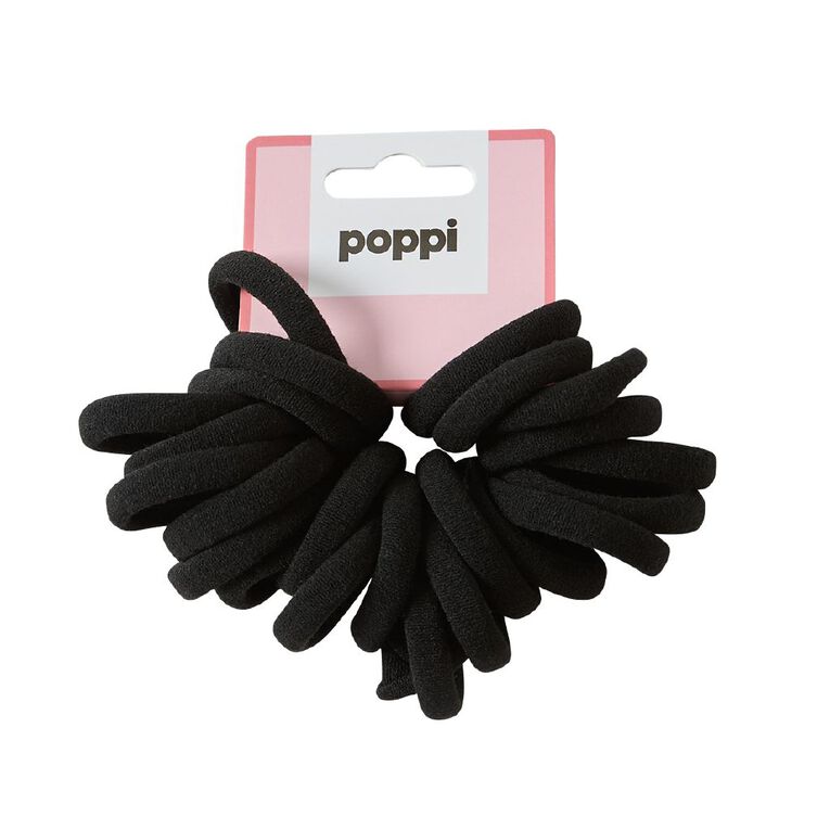 Poppi Softie Elastics Black 24 Pack, , hi-res