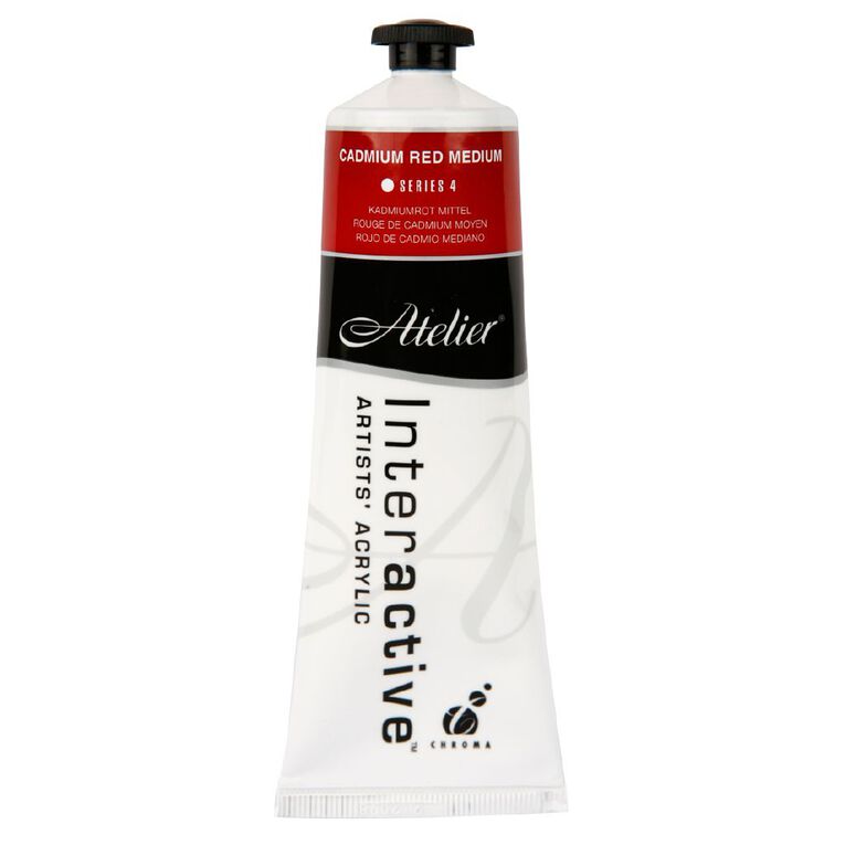 Atelier S4 Acrylic Paint Cadmium Red Medium 80ml, , hi-res