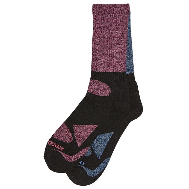 Darn Tough Women's Rib Crew Socks 2 Pack, Blue/Pink, hi-res