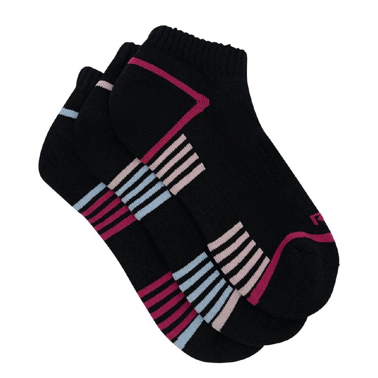 Rio Women's Active Low Cut Socks 3 Pack, Black, hi-res