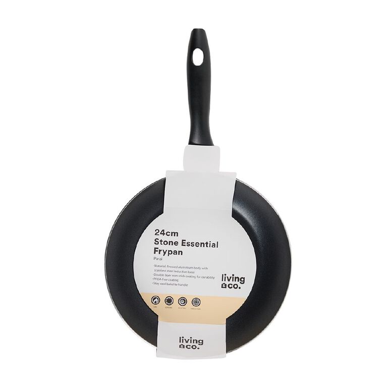 Living & Co Stone Essential Frypan Black 24cm, , hi-res