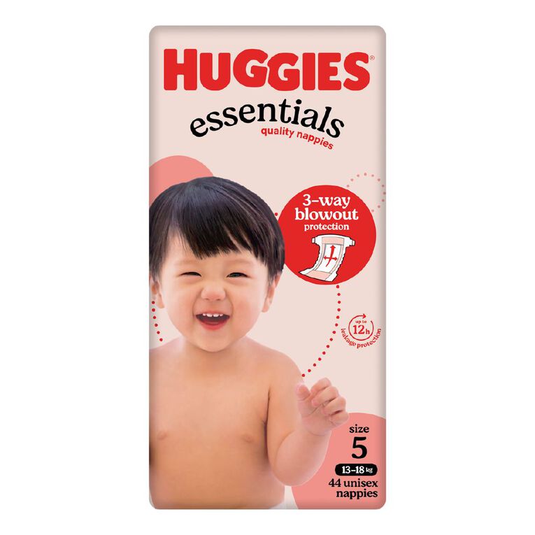 Huggies Essential Nappy Size 5 13-18kg 44 Pack, , hi-res