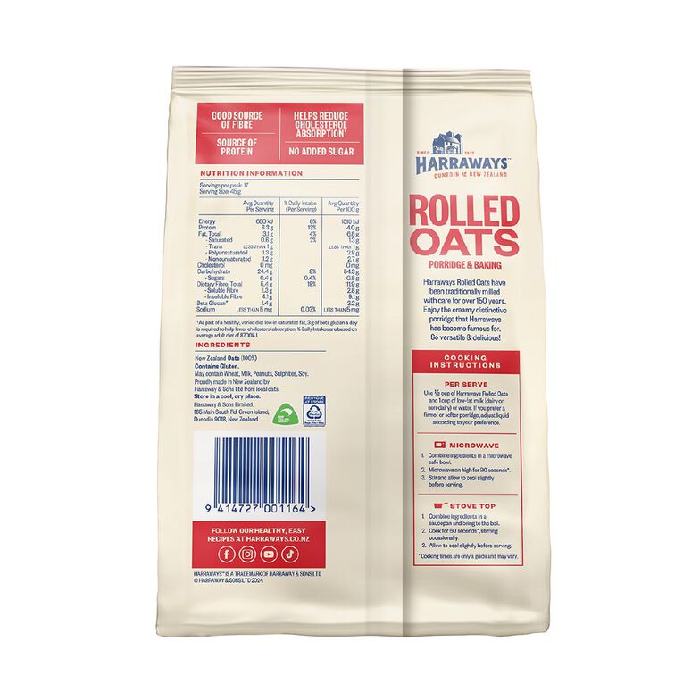 Harraways Rolled Oats, , hi-res