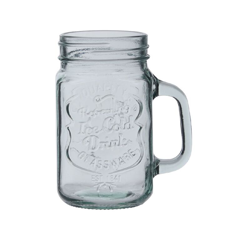 Living & Co Classic Glass Mason Jar Clear, , hi-res