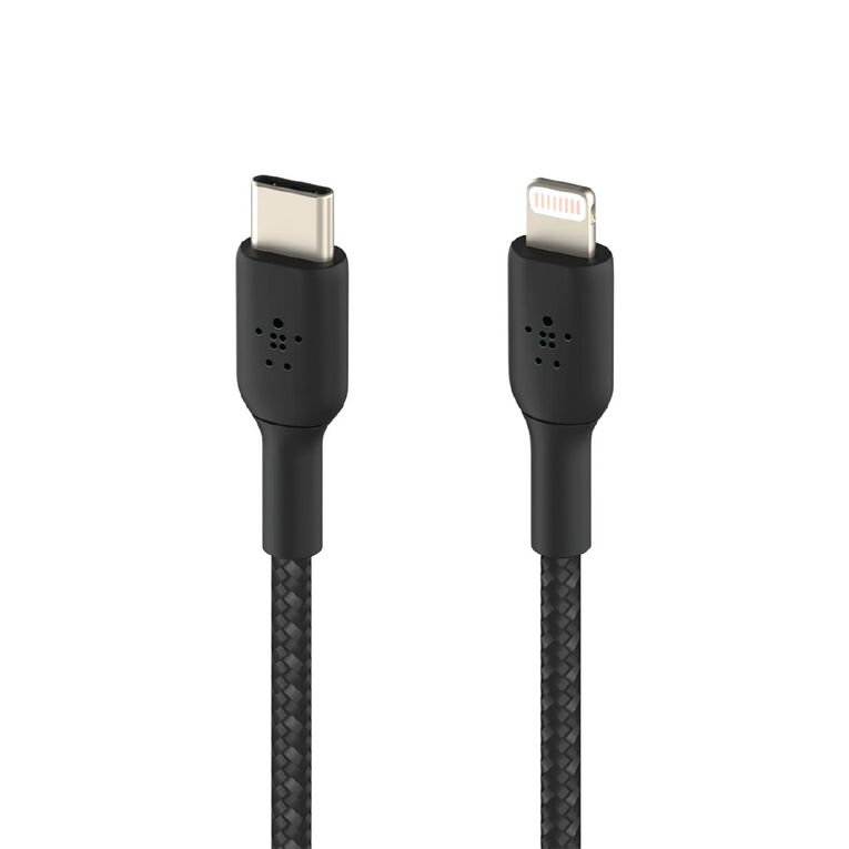 Belkin BoostCharge USB-C to Lightning Braided Cable 2M Black, , hi-res