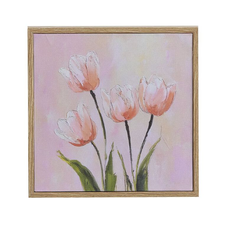 Living & Co Framed Canvas Tulips 25cm x 25cm, , hi-res