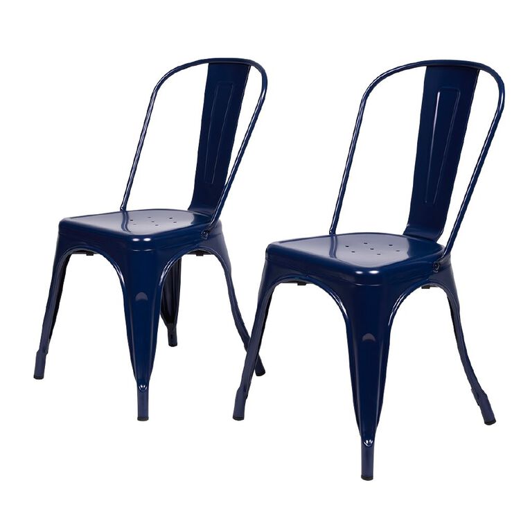 Living & Co Tolix Replica Dining Chair Navy, , hi-res