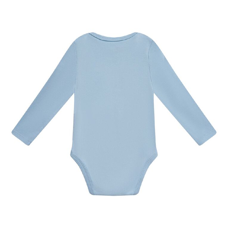Young Original Babies' Long Sleeve Printed Bodysuit, Blue Light, hi-res
