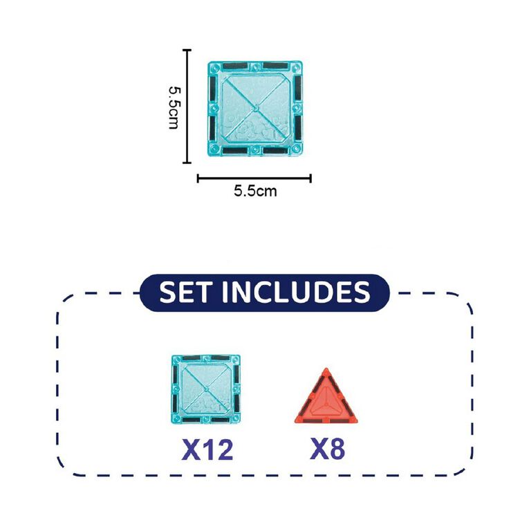 Play Studio Magnetic Tiles 20 Pieces Set, , hi-res