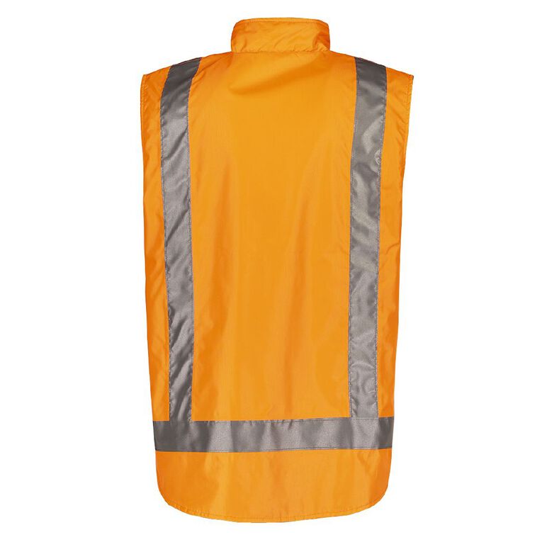 Rivet Fleece Lined Day and Night Compliant Work Vest, Orange, hi-res