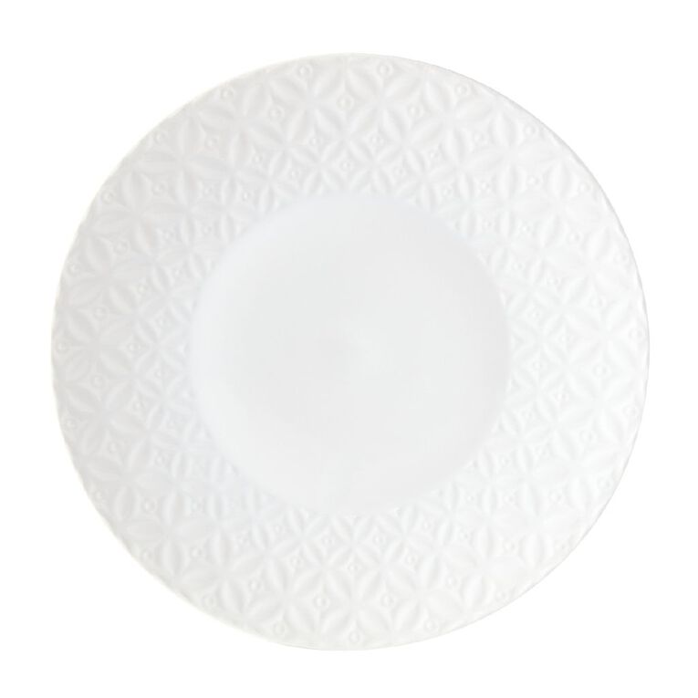 Living & Co Textured Glazed Plates Ivory 4 Pack, , hi-res
