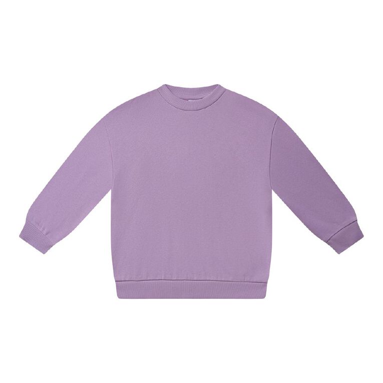 Young Original Plain Crew Sweat, Purple Light, hi-res