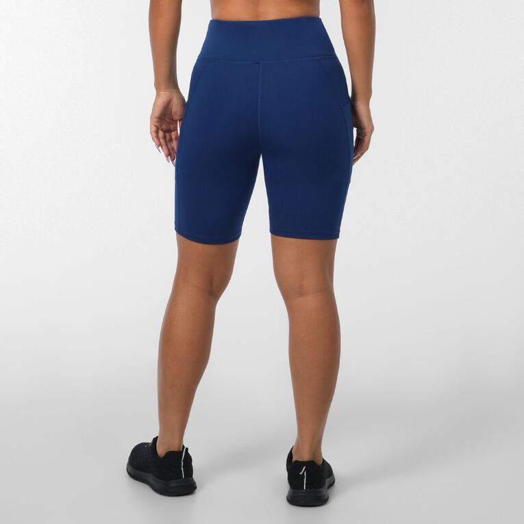 Active Intent Women's 8 Inch Pocket Bike Shorts, Blue Dark, hi-res
