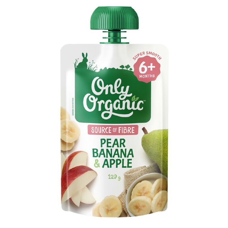 Only Organic Pear Banana & Apple 6+ Months, , hi-res